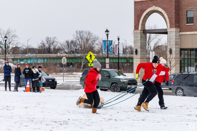 The human dogsled races are a popular event during Winterfest 2024 near Mattydale.
