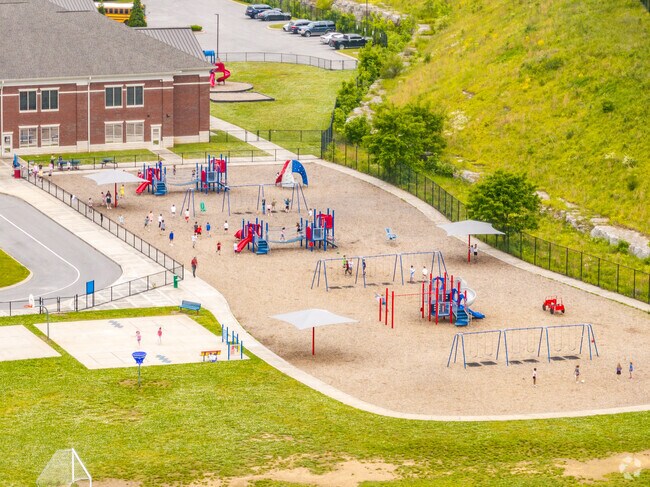 Jordan Elementary School has a large playground.