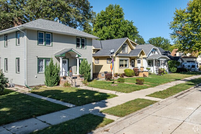 A row of lovely homes line the street in the 12th Ward neighborhood.