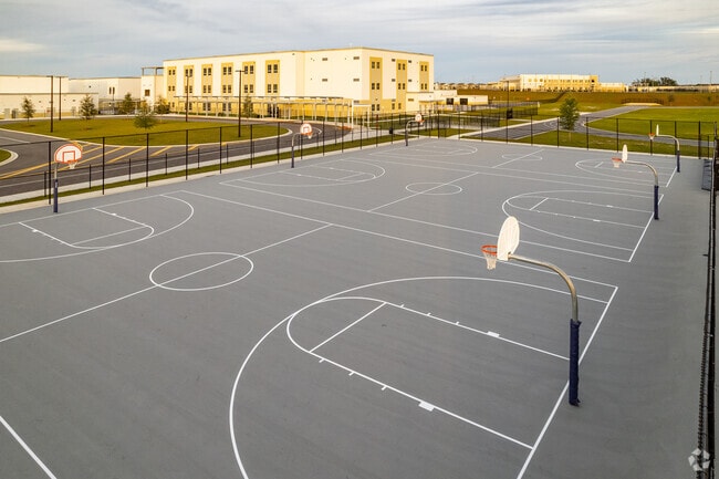 Students love to play hoops on the courts at Water Spring Middle School in Orange County.