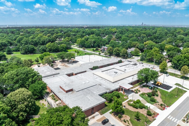 This is an aerial view of Rousseau Elementary School.