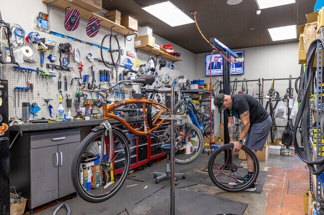 The Bike Shop provides gear and repairs close to Cortina.