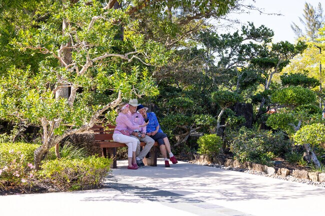 Visitors enjoying the Morikami Japanese Garden.