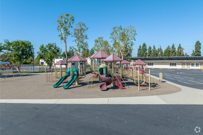 A playground is popular during recess at Hansen Elementary in West Anaheim.