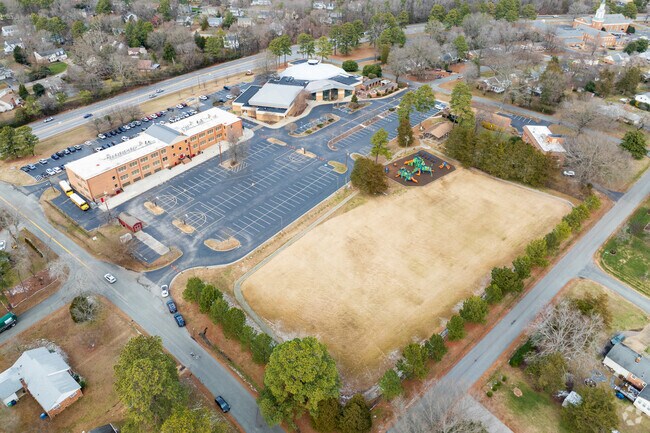 An aerial view of St Edward-Epiphany School.