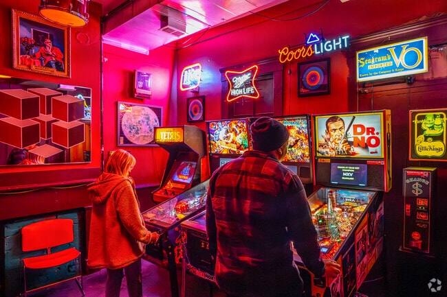 Enjoy an old school pinball game at The Merryweather.