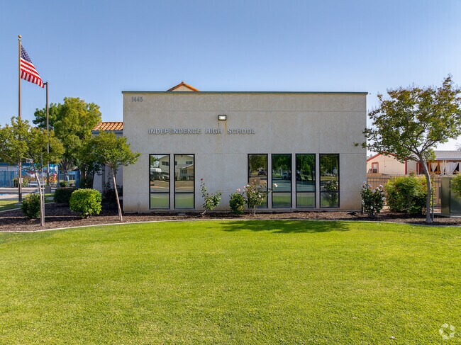 The office at Independence High School can be found near the entrance to the parking lot.