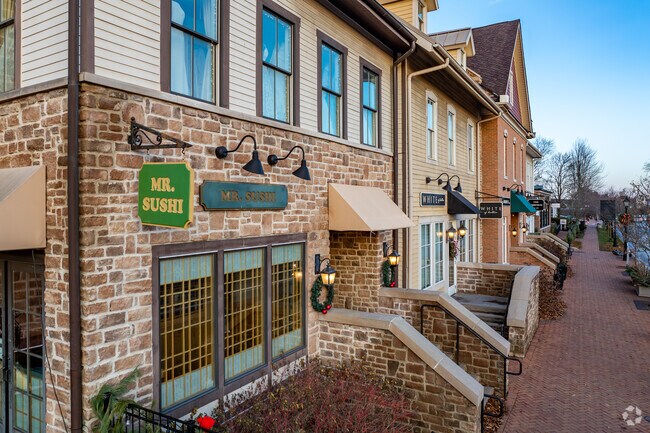 Boutiques and specialty stores in Historic Dublin are walkable along rustic sidewalks.