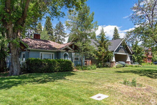 Rows of homes including 20th century cottages and Craftsman-style homes are seen in Old Bend.