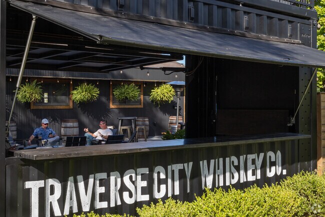 You can grab a drink and head out to the patio to enjoy a cool evening with friends.