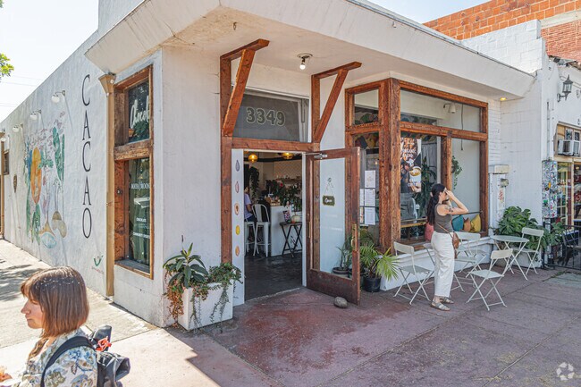 Ornate and historic restaurants and shops line Adams Avenue.