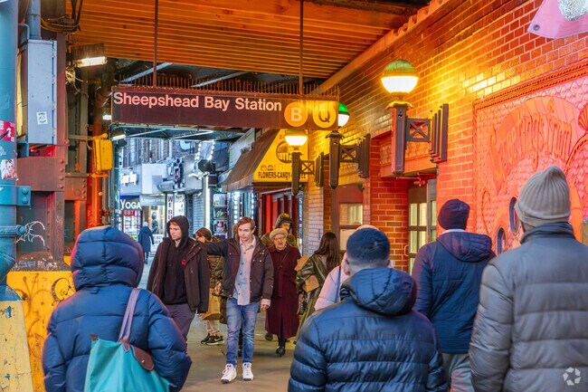 The Sheepshead Bay Train Station is  15 min away from Gerritsen Beach.
