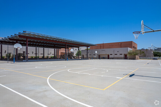 Play basketball on the courts at Sunnyslope Elementary School in Phoenix.