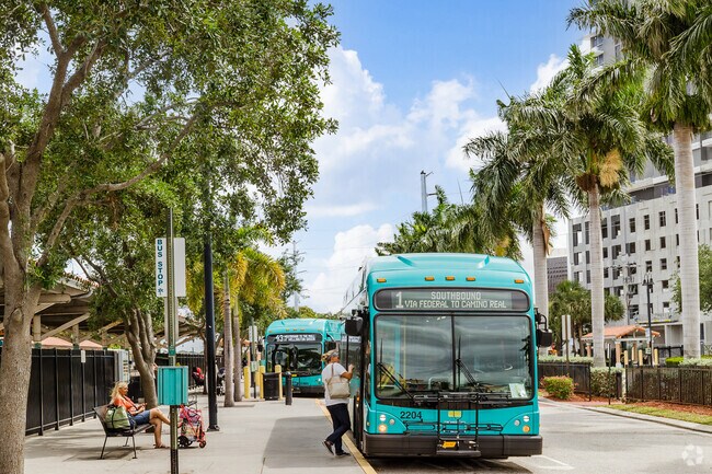 The Palm Tran city bus is one of the many transportation options.