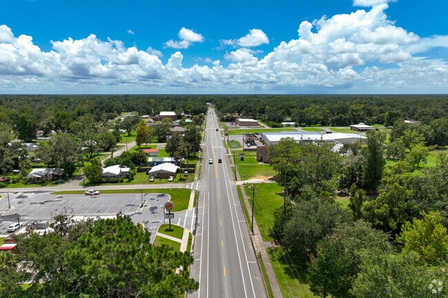 Wewahitchka’s central road captures the rhythm of daily life in this Florida panhandle town.