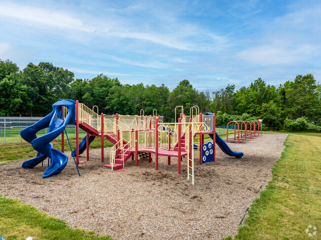 The playground at Frank J Dugan Elementary School has many features in Marlboro, NJ.