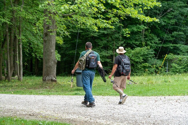 Residents enjoy fishing on the small lake at Richfield Heritage Preserve.
