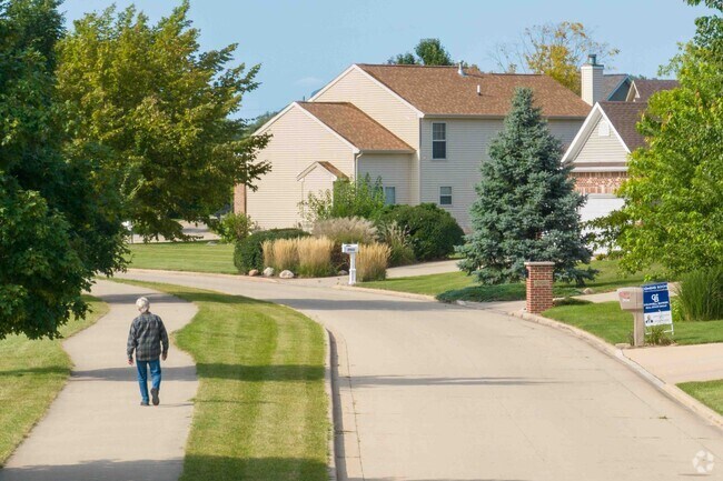 Stone Creek has their bike, running and jogging trail is in the middle median.