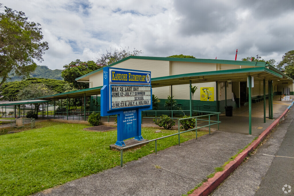 Signage at Kaneohe Elementary School displays important information for families