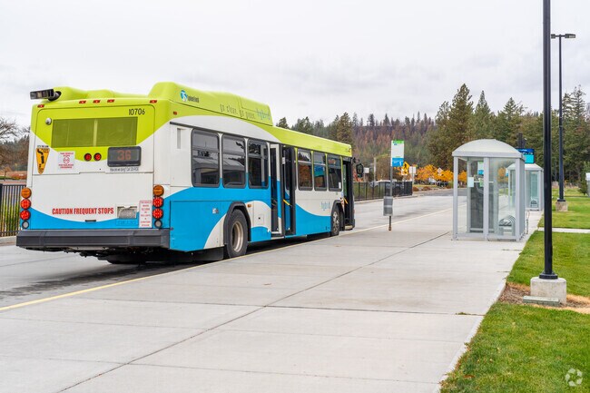 Residents use the public bus stops as an alternate form of transportation.
