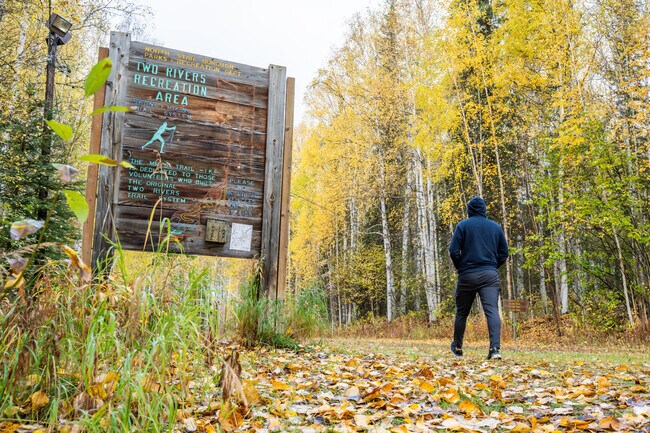 The Two Rivers Recreation Area features trails for walking, dog sledding, and skiing.