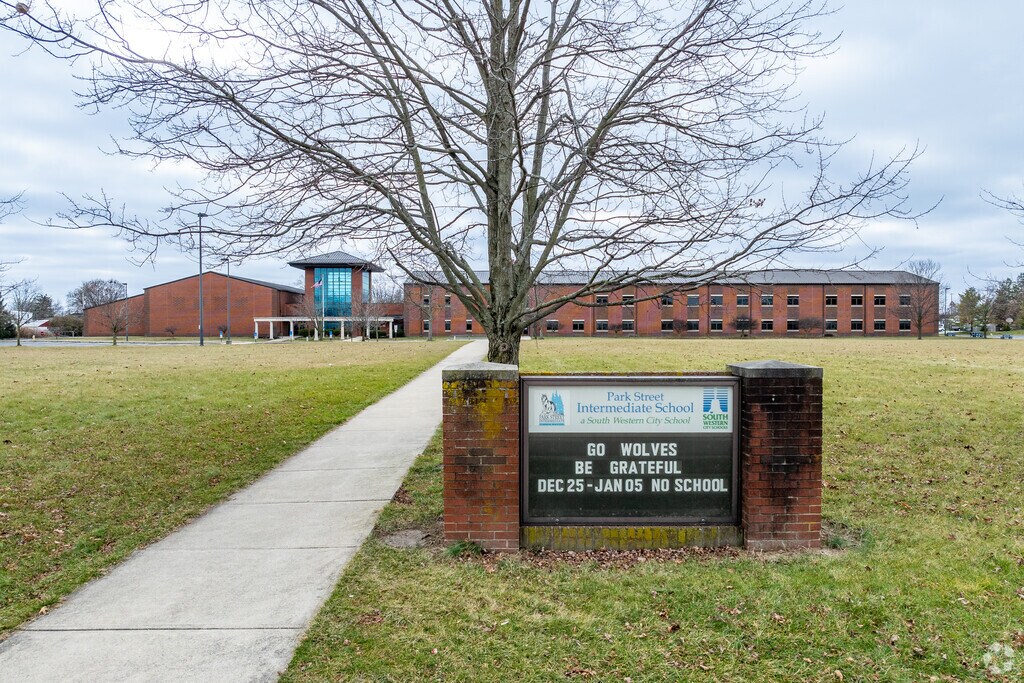 Park Street Intermediate School students are greeted with inspiring messages.
