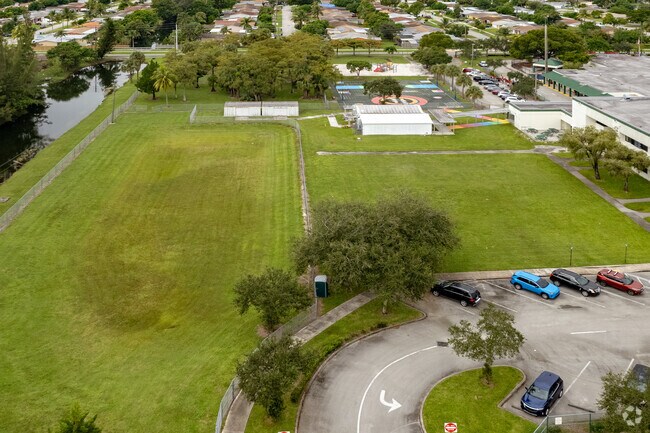 Green spaces galore at Village Elementary School in Sunrise, FL.