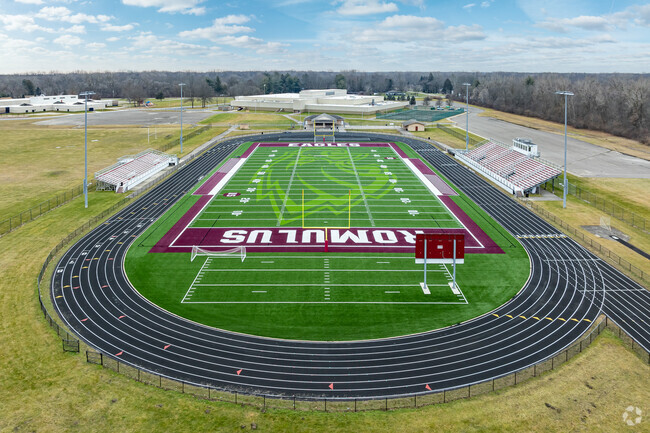 Football field and track at Romulus Middle School.