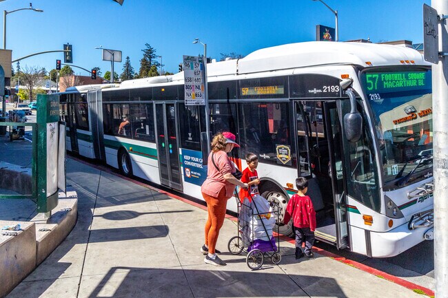 Dimond District locals can hop on the local AC transit bus lines for easy transportation.