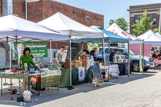 You can find a variety of vendors at the Waltham Farmers Market near Bentley College.