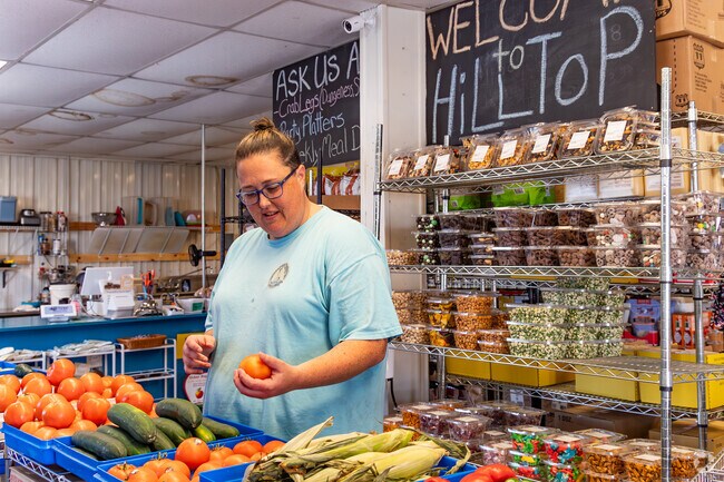 Hilltop Produce and Seafood is a locally owned and operated market along Route 250.