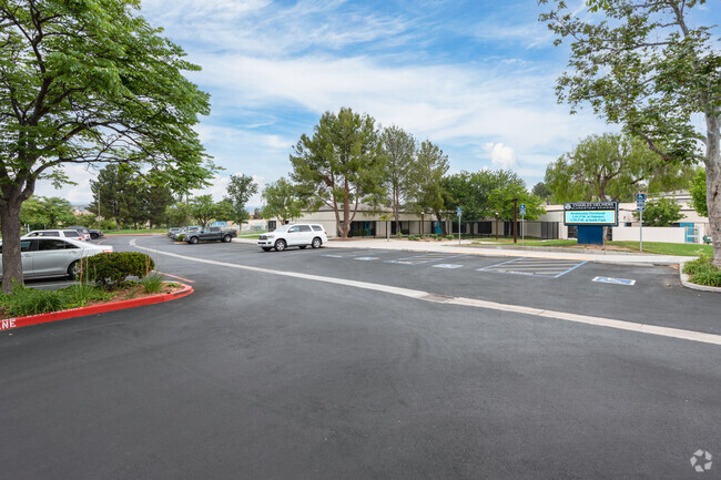 The parking lot of Charles Helmers Elementary School in Valencia, CA.