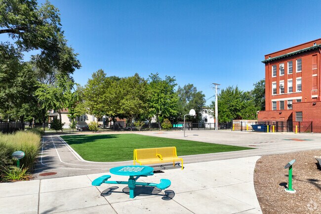 The Nash Elementary playground provides students ample space to run around in Austin.