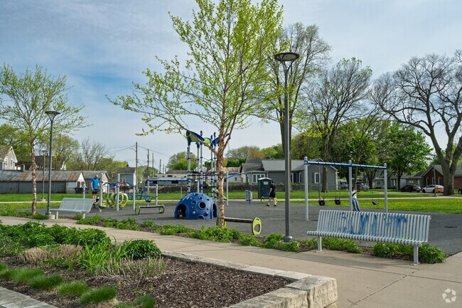 Walk to the playground at Powell Park.