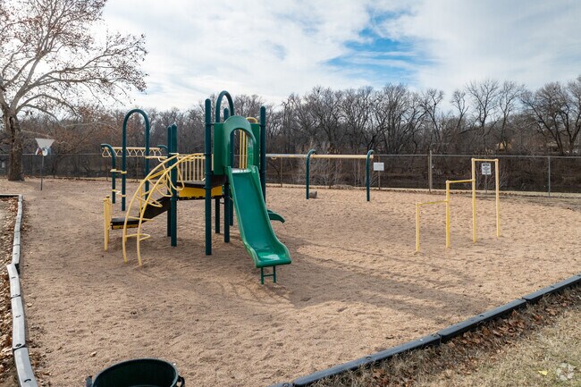 Kids can climb on the playground at St. Patrick Catholic School.
