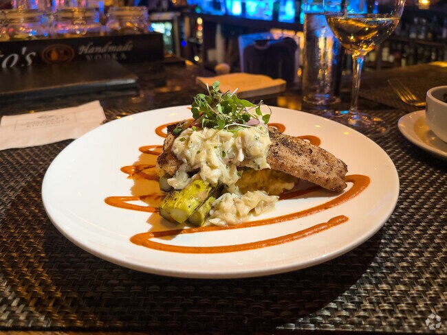 Charley G's fish entree is excellent just steps from Acadiana Wood in Lafayette.