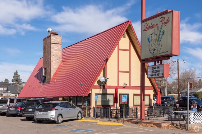 Sterne Park is across the street from the locally famous Littleton Cafe.