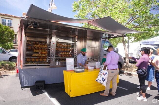 Chicken is sold at the Morgan Hill Farmers Market.