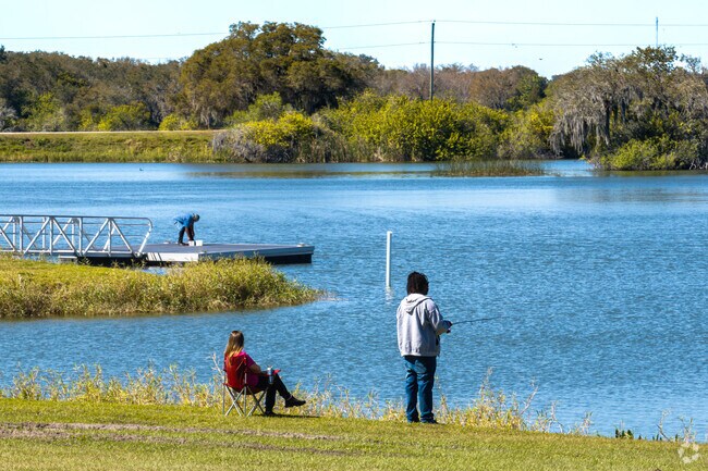 Fisherman flock to the nearby Saddle Creek Park for lakes full of Largemouth Bass and panfish.