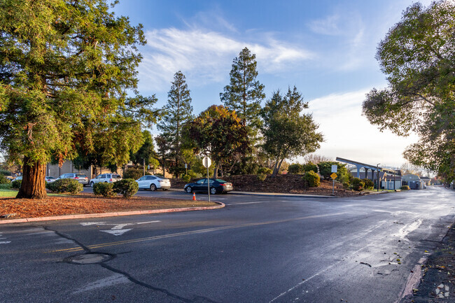 The entrance to Holy Family School is easy to access in Blossom Valley.