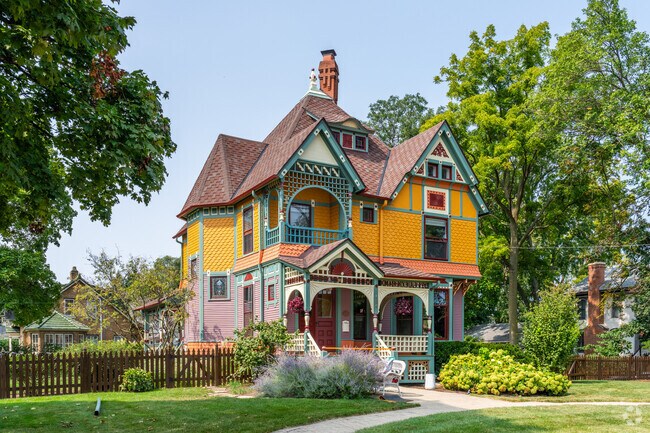 Stunning large historic homes dot the landscape of Downtown Wheaton.