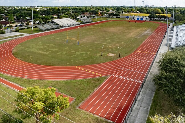 The track and football field of Dillard High School in Ft Lauderdale, FL.