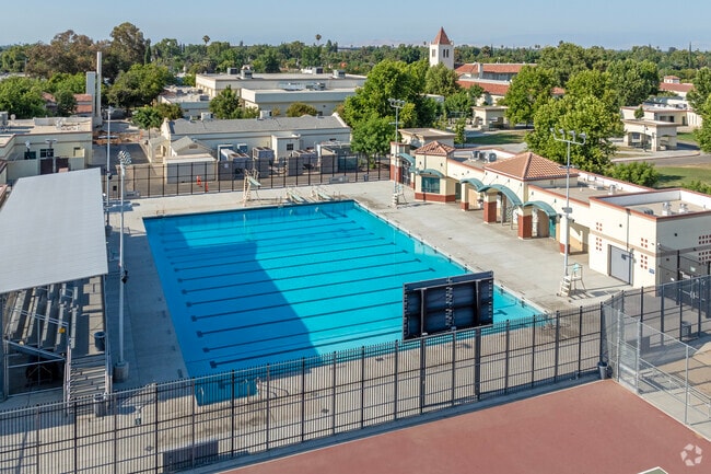 There is a pool at Roosevelt High School in Fresno.