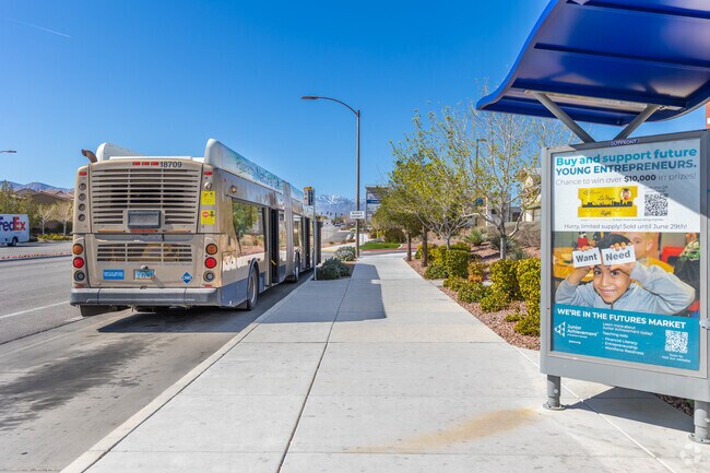 Public Transportation is seen throughout all the hot spots in Kyle Canyon.