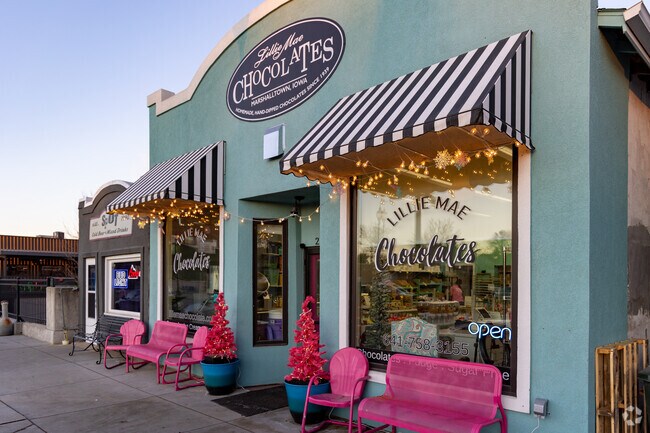 In Marshalltown's walkable 13th St District, Lillie Mae Chocolates is a local staple.