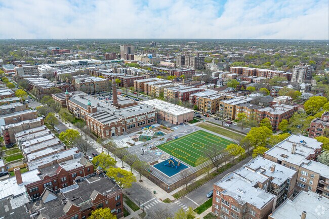 The O'Keeffe School Of Excellence serves students in the Jackson Park Highlands neighborhood.