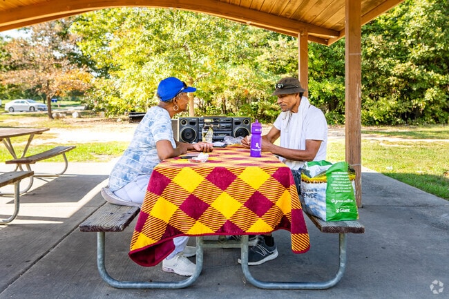 Fairland Recreation Park is a great spot for a picnic and a card game.