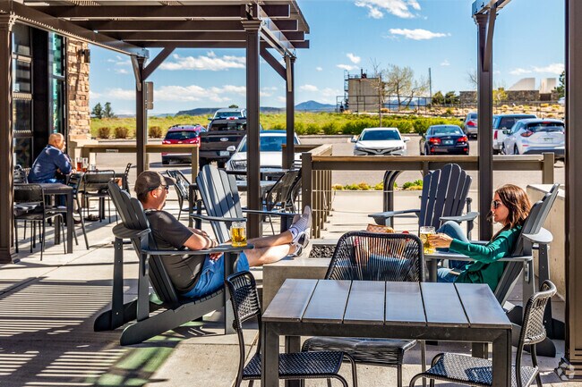 Leyden residents head to Resolute Brewing for beers served with a mountain view.