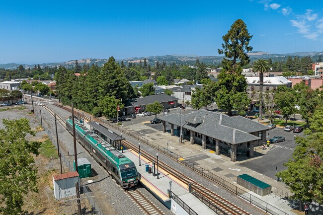 The train stop at West End Santa Rosa is a great way to navigate the town.