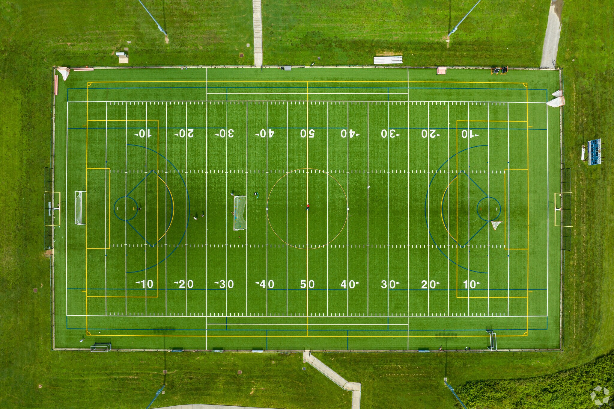 Play a pick up football game on a full turf field at Fallston Recreation Complex.